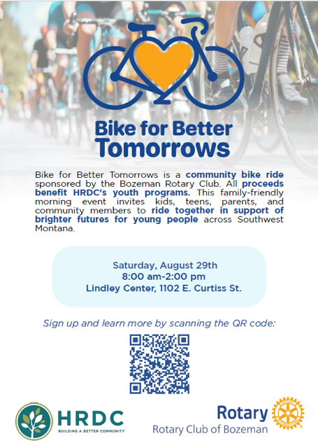 Poster for "Bike for Better Tomorrows". Saturday August 29th, 2026 | 8:00AM - 2:00PM
